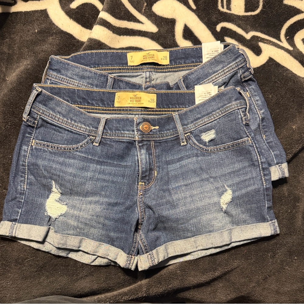 Hollister Distressed Blue Jean Shorts